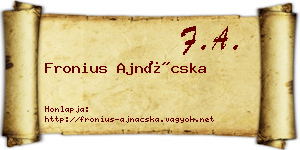 Fronius Ajnácska névjegykártya